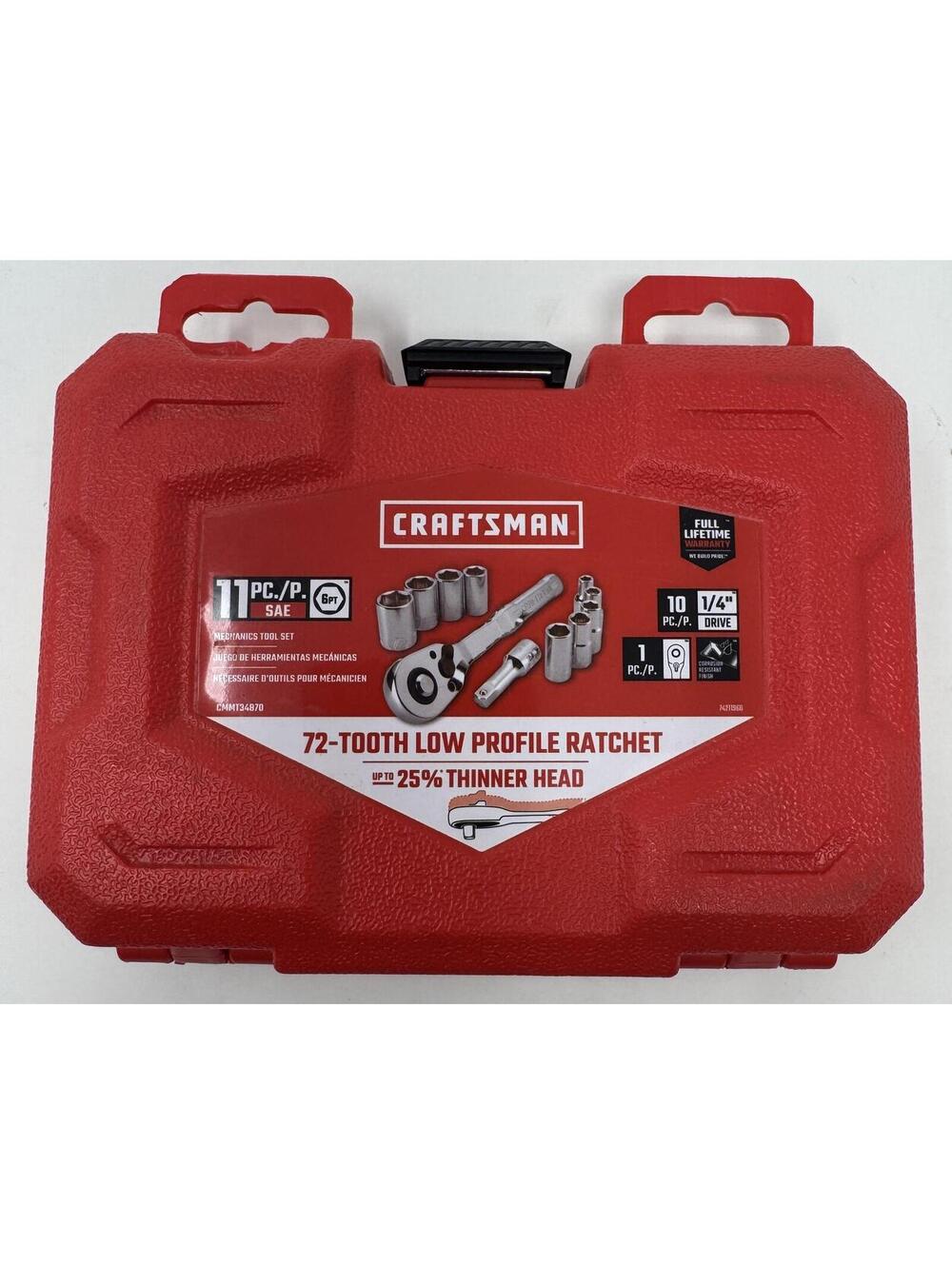 Craftsman 11-Piece SAE 1/4-in Drive INCH 6pt Standard Socket Wrench Set W/Case
